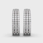 The Empress Triple-Row: 1.22 CTW Lab-Grown Diamond Pavé Huggie Hoops 14K-18K Gold/Platinum