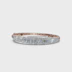 The Grand Palace: 7.93 CTW Baguette & Round Diamond Triple-Row Bangle 14K Gold/Platinum
