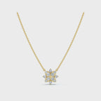 The Fiorella Pendant: 0.27 CTW Graduated Cluster Flower Lab-Grown Diamond Necklace 14K-18K Gold/Platinum
