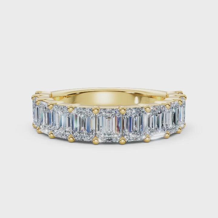 The Paradigm Band: 2.20 CTW Emerald-Cut Lab-Grown Diamond Ring in 18K Yellow Gold