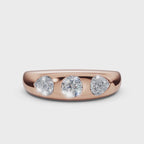 The Trinity Dome: Pear & Round Lab-Grown Diamond Flush Set Ring in 14K Rose Gold 1 CWT