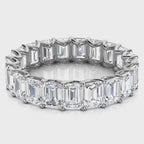 4.1mm Emerald-Cut Lab-Grown 3.9 CTW Diamond Eternity Band in 18K White Gold Ring