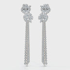 The Blossom Stiletto Max: 8.42 CTW Multi-Shape Floral Tassel Drop Earrings 14K-18K Gold/Platinum