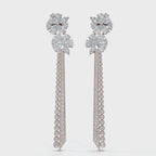 The Blossom Stiletto: 6.64 CTW Multi-Shape Floral Tassel Drop Earrings 14K-18K Gold/Platinum