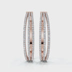 The Trinity Hoop: 1.72 - 2.50 CTW Triple-Row Lab-Grown Diamond Statement Hoops 14K-18K Gold/Platinum