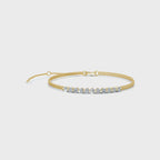 The Stella Arc: 0.88 CTW Round Lab-Grown Diamond Multi-Strand Adjustable Bar Bracelet Gold/Platinum