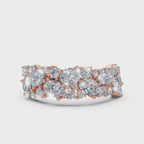 The Callista Band: 1.19 CTW Asymmetrical Oval & Round Lab-Grown Diamond Cluster Ring in 14K Rose Gold Ring