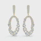 The Sovereign Asymmetric: 8.12 CTW Mixed-Cut Multi-Shape Oval Chandelier Earrings 14K-18K Gold/Platinum