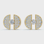 The Eclipse Split-Disc: 3.72 CTW Architectural Solitaire Stud Earrings 14K-18K Gold/Platinum