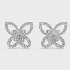 The Mariposa Silhouette: 1.06 CTW Layered Diamond Butterfly Statement Stud Earrings Gold/Platinum