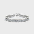 The Horizon Link: 2.03 CTW Half-Bezel Diamond Tennis 14K-18K Gold/Platinum Bracelet