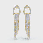 The Sovereign Cascade: 2.65 CTW Triple-Nested Teardrop Drop Earrings 14-18K Gold/Platinum