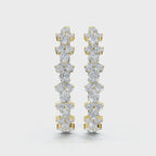 The Sovereign Mosaic: 7.84 CTW Mixed-Cut Multi-Shape Inside-Out Diamond Hoop Earrings 14K-18K Gold/Platinum