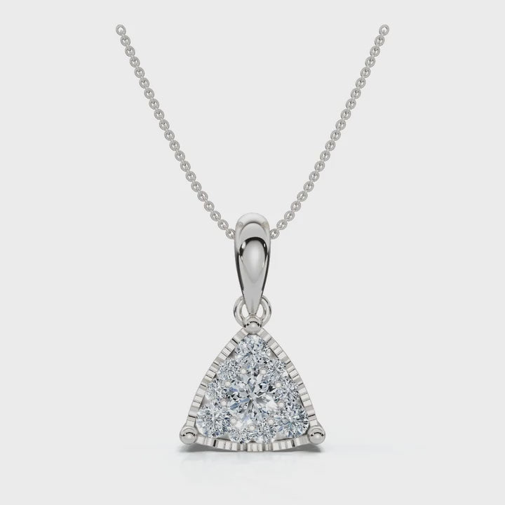 The Trinity Pendant: 0.55 CTW Trillion Cluster Lab-Grown Diamond Necklace 14K-18K Gold/Platinum