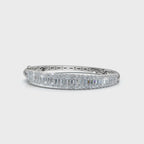 The Grand Palace: 7.93 CTW Baguette & Round Diamond Triple-Row Bangle 14K Gold/Platinum