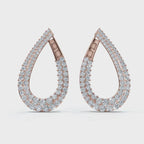 The Sovereign Twist: 3.93 CTW Architectural Infinity Teardrop Hoop Earrings 14K-18K Gold/Platinum