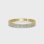 The Royal Lattice: 10.24 CTW Staggered Double-Row Diamond Tennis Bracelet 14K-18K Gold/Platinum
