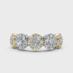 The Stella Band: 0.98 CTW Round Brilliant Lab-Grown Diamond Five-Cluster Ring in 14K Two-Tone Gold