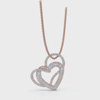 The Amara Pendant: 0.61 CTW Interlocking Double Heart Lab-Grown Diamond Necklace Gold/Platinum