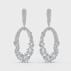 The Sovereign Asymmetric: 8.12 CTW Mixed-Cut Multi-Shape Oval Chandelier Earrings 14K-18K Gold/Platinum