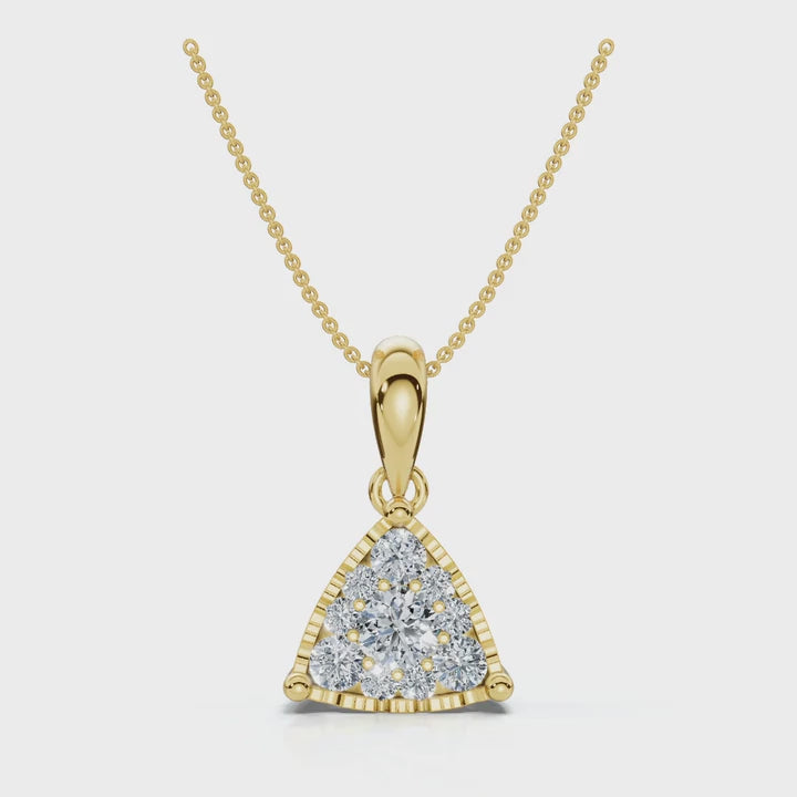 The Trinity Pendant: 0.55 CTW Trillion Cluster Lab-Grown Diamond Necklace 14K-18K Gold/Platinum