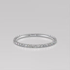 The Whisper: 1.2mm Micro-Pavé Lab-Grown Diamond Eternity Band in 14K White Gold Ring
