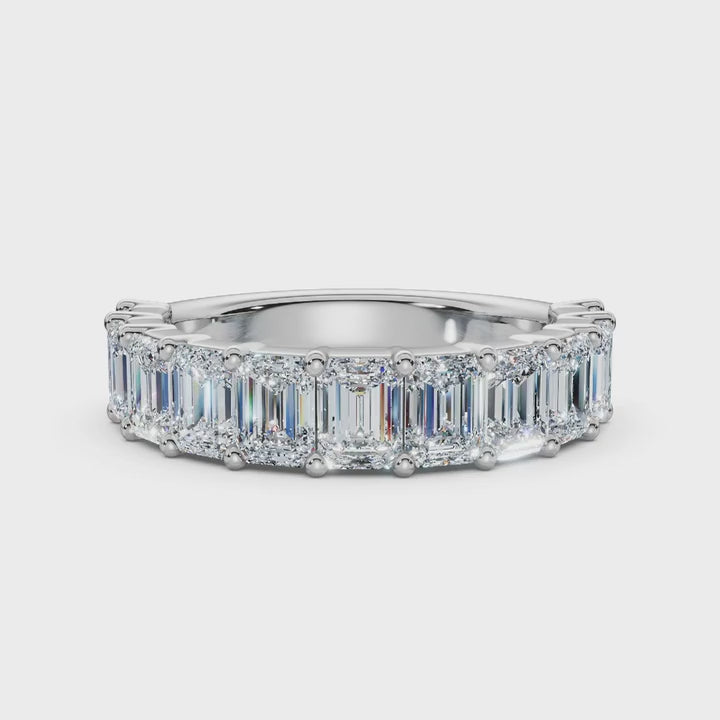 The Paradigm Band: 2.20 CTW Emerald-Cut Lab-Grown Diamond Ring in Premium Platinum