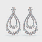 The Sovereign Pear: 8.36 CTW Double-Teardrop Chandelier Lab-Grown Diamond Earrings 14K-18K Diamond/Platinum