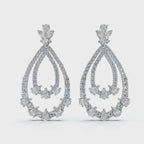 The Sovereign Pear: 8.36 CTW Double-Teardrop Chandelier Lab-Grown Diamond Earrings 14K-18K Diamond/Platinum