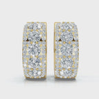 The Royal Halo Wide-Band: 2.12 CTW Lab-Grown Diamond Huggie Hoops 14K-18K Gold/Platinum