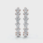The Sovereign Mosaic: 7.84 CTW Mixed-Cut Multi-Shape Inside-Out Diamond Hoop Earrings 14K-18K Gold/Platinum
