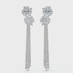The Blossom Stiletto: 6.64 CTW Multi-Shape Floral Tassel Drop Earrings 14K-18K Gold/Platinum