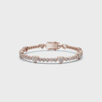 The Heartstrings Station: 1.89 CTW Bezel & Sweetheart Diamond Tennis Bracelet 14K-18K Gold/Platinum