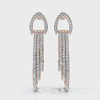 The Sovereign Cascade: 2.65 CTW Triple-Nested Teardrop Drop Earrings 14-18K Gold/Platinum