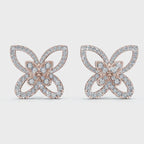 The Mariposa Silhouette: 1.06 CTW Layered Diamond Butterfly Statement Stud Earrings Gold/Platinum