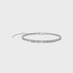 The Stella Arc: 0.88 CTW Round Lab-Grown Diamond Multi-Strand Adjustable Bar Bracelet Gold/Platinum