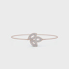 The Ivy Charm: 0.28 CTW Triple-Leaf Pavé Lab-Grown Diamond Chain Bracelet 14K-18K Gold/Platinum
