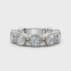 The Heirloom Halo: 2.25 CTW Milgrain Bezel Eternity Band in Premium Platinum