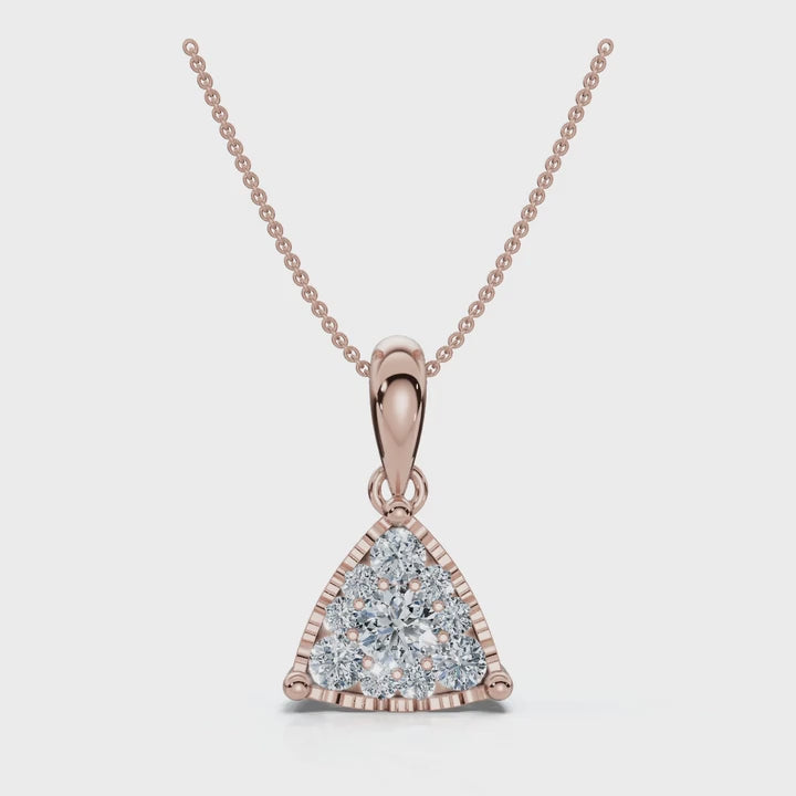 The Trinity Pendant: 0.55 CTW Trillion Cluster Lab-Grown Diamond Necklace 14K-18K Gold/Platinum